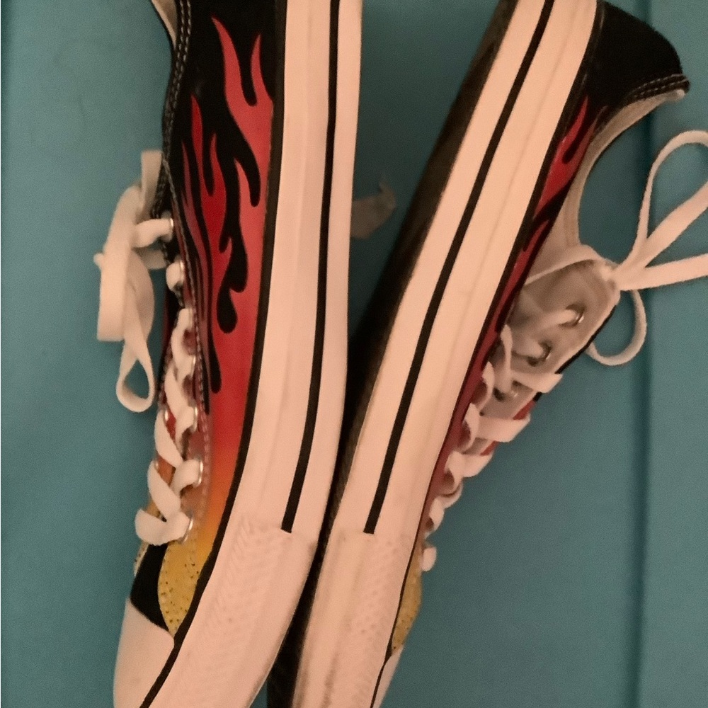Converse High-Tops with Fiery Gradient - Picture 5 of 9